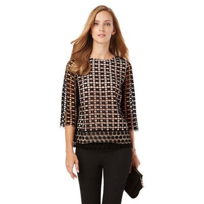Phase Eight Joy Textured Contrast Lace Blouse